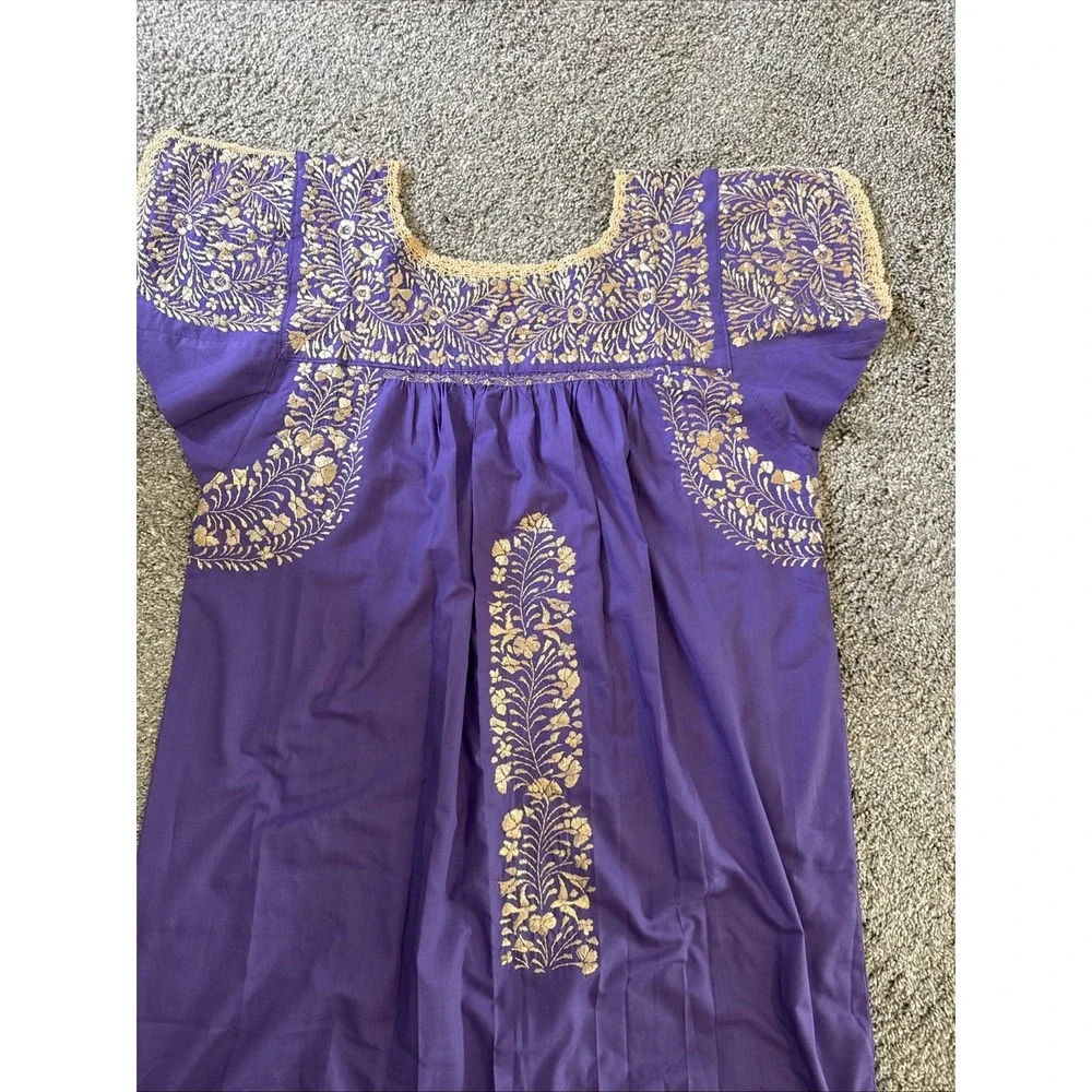 San Antonio Oaxaca Mexican Dress Hand Embroidered Silk Threads